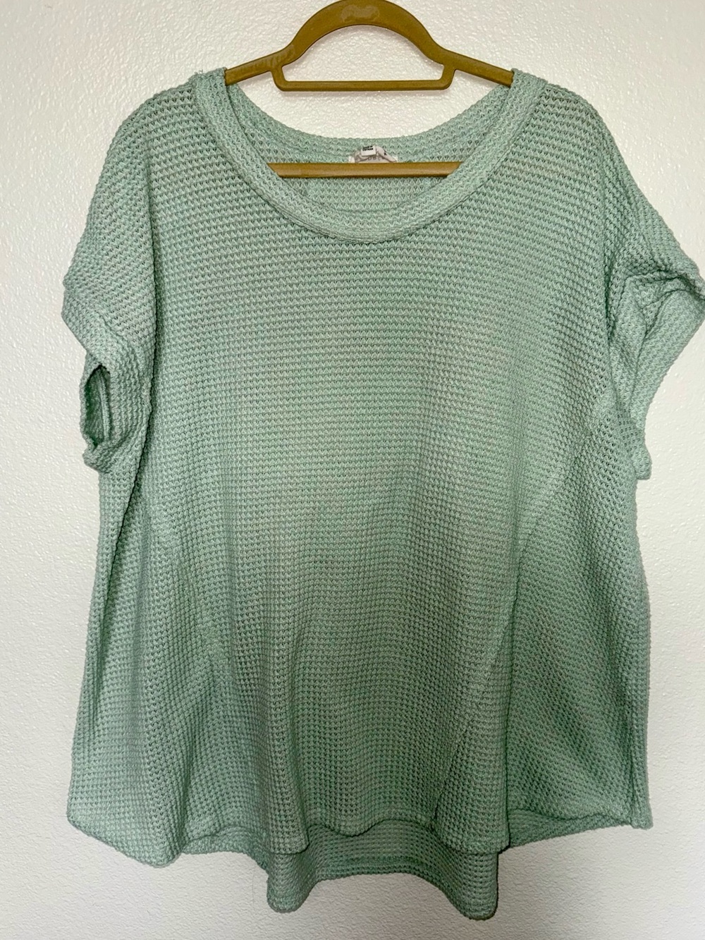 ANDREE BY UNIT Mint Green Waffle Knit Short Sleeve Tee